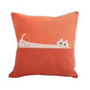 cat pillow cover, orange cat, bedroom, living room, office, cat, pillow sham
